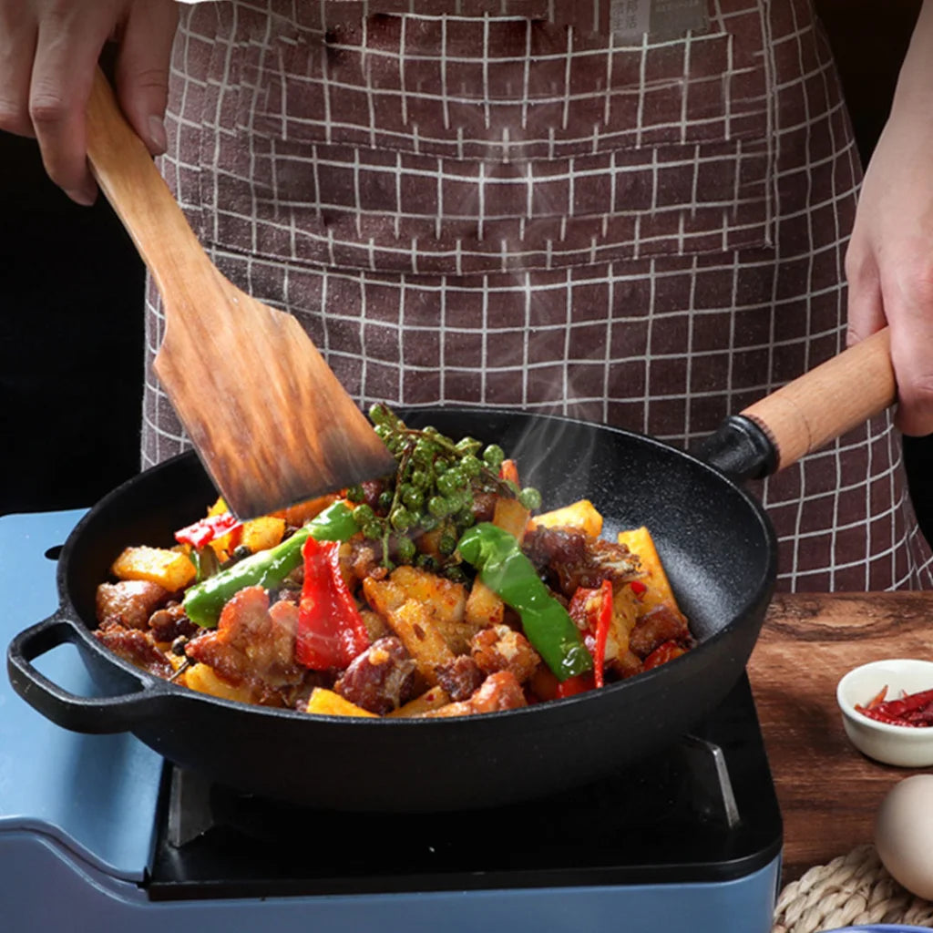 Cast Iron Steak Frying Pan Premium 27cm Round Skillet Sizzle Platter with Helper Handle