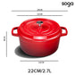 Cast Iron Stewpot Casserole Set Premium 2X 24cm Cooking Pot with Lid - Black