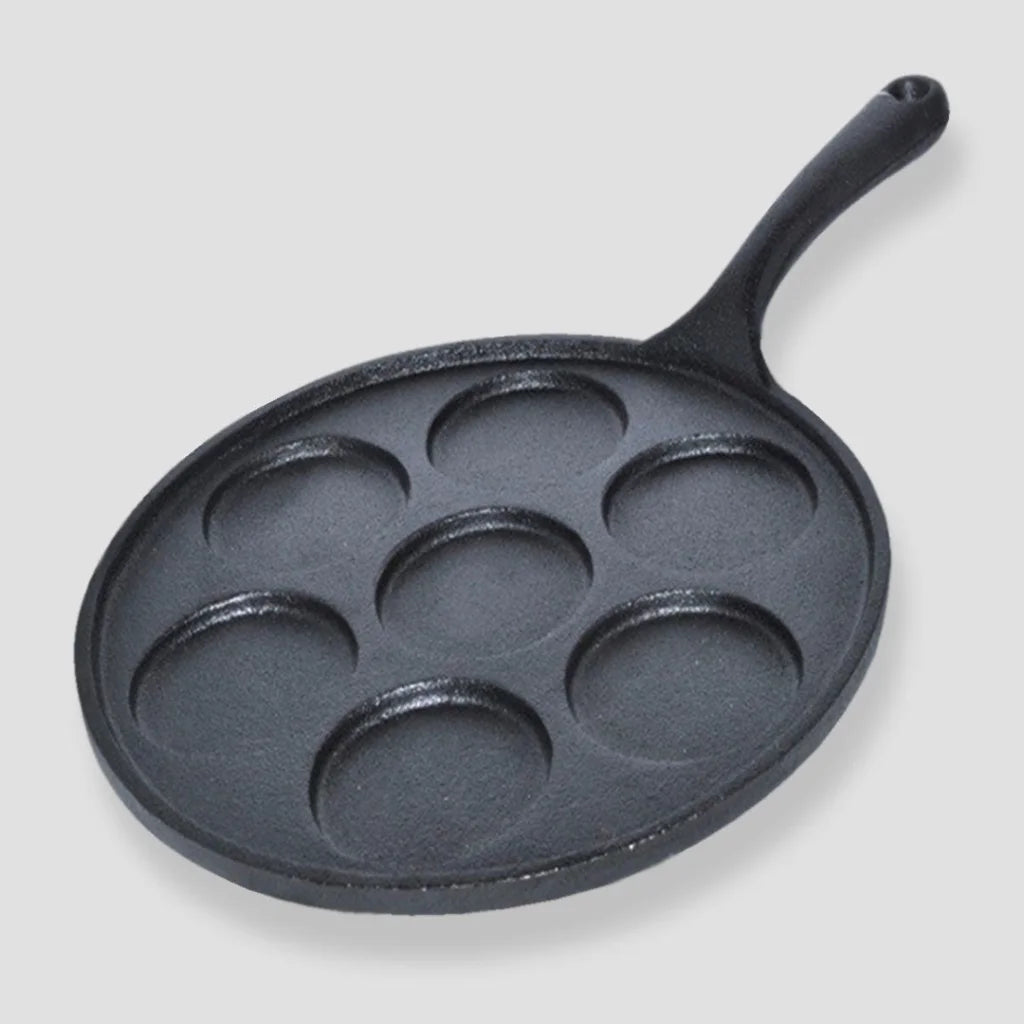 Cast Iron Takoyaki Fry Pan Premium 23cm Octopus Balls Maker 7 Hole Grill Mold