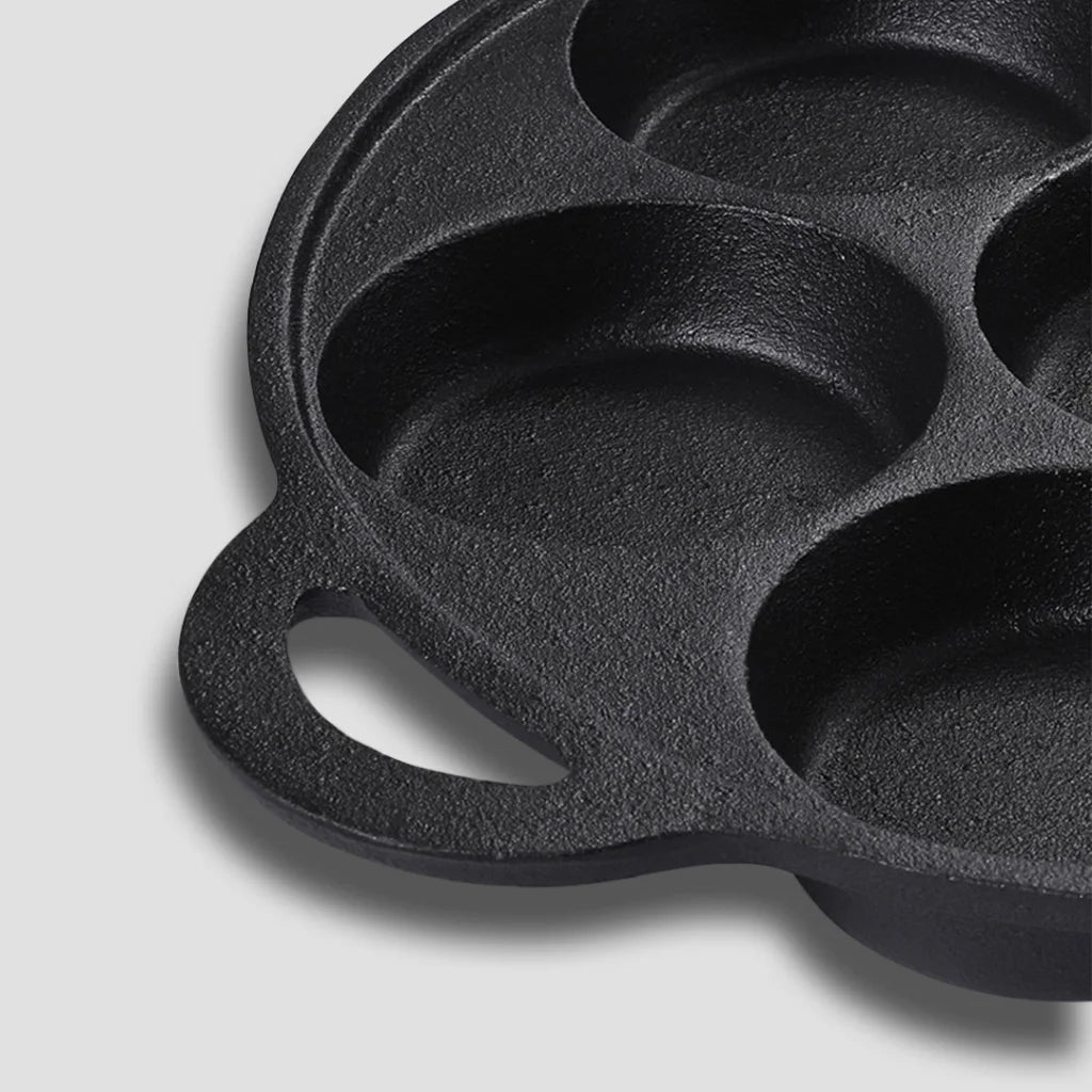Cast Iron Takoyaki Fry Pan Premium 31.5cm Octopus Balls Maker 7 Hole Grill Mold