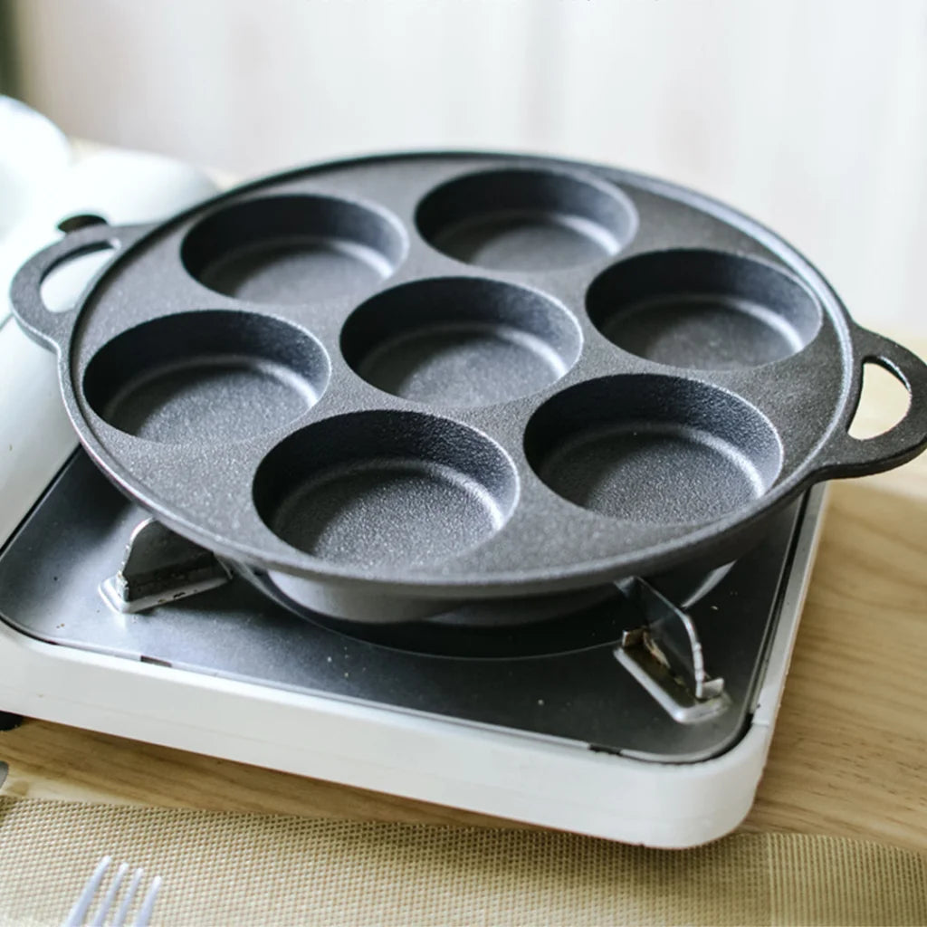 Cast Iron Takoyaki Fry Pan Premium 31.5cm Octopus Balls Maker 7 Hole Grill Mold