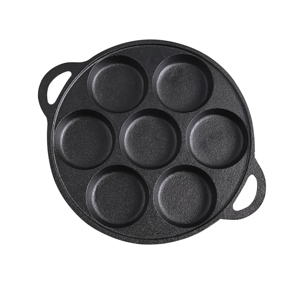 Cast Iron Takoyaki Fry Pan Premium 31.5cm Octopus Balls Maker 7 Hole Grill Mold