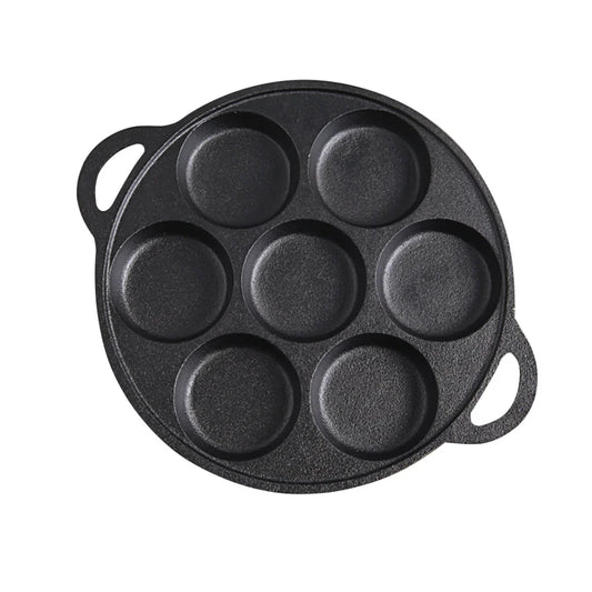 Cast Iron Takoyaki Fry Pan Premium 31.5cm Octopus Balls Maker 7 Hole Grill Mold