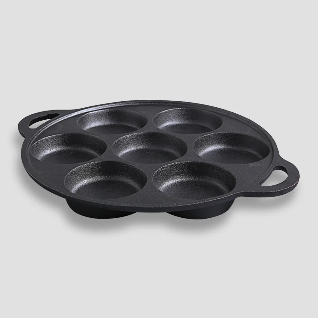Cast Iron Takoyaki Fry Pan Premium 31.5cm Octopus Balls Maker 7 Hole Grill Mold