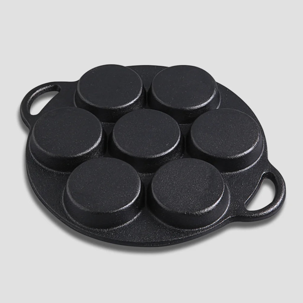 Cast Iron Takoyaki Fry Pan Premium 31.5cm Octopus Balls Maker 7 Hole Grill Mold