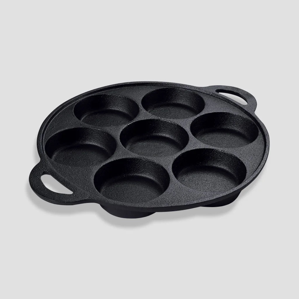 Cast Iron Takoyaki Fry Pan Premium 31.5cm Octopus Balls Maker 7 Hole Grill Mold