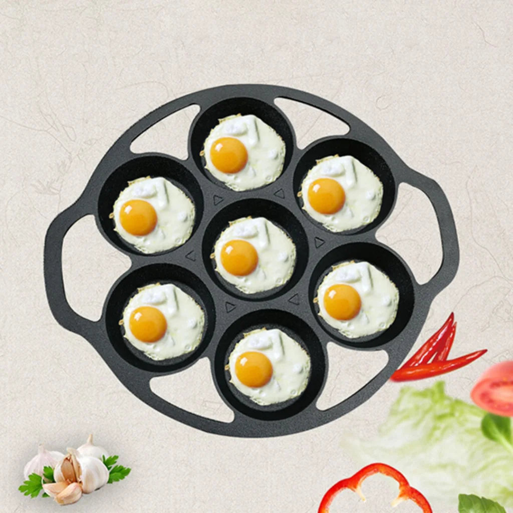 Cast Iron Takoyaki Fry Pan Premium 32cm Octopus Balls Maker 7 Hole Cavities Grill Mold