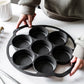 Cast Iron Takoyaki Fry Pan Premium 32cm Octopus Balls Maker 7 Hole Cavities Grill Mold