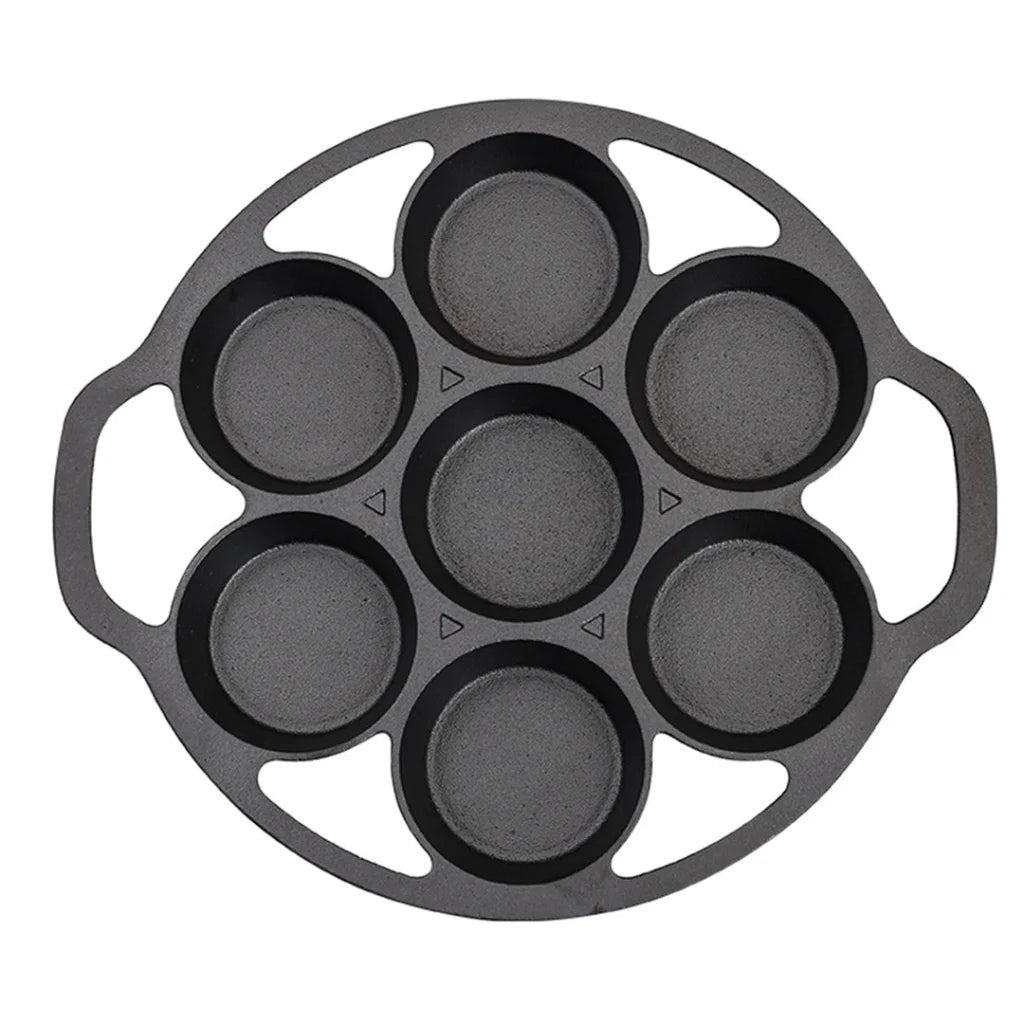 Cast Iron Takoyaki Fry Pan Premium 32cm Octopus Balls Maker 7 Hole Cavities Grill Mold