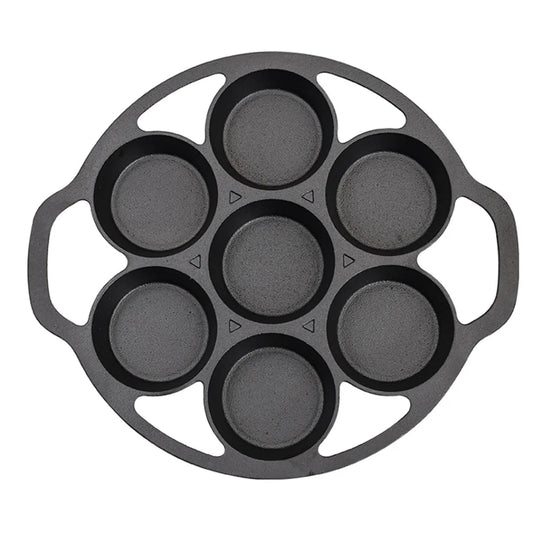 Cast Iron Takoyaki Fry Pan Premium 32cm Octopus Balls Maker 7 Hole Cavities Grill Mold