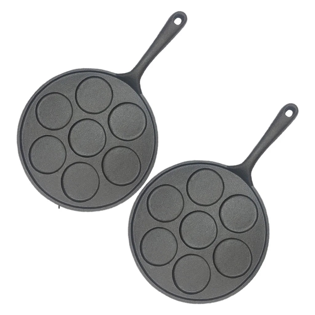 Cast Iron Takoyaki Fry Pan Set Premium 2X 23cm Octopus Balls Maker 7 Hole Grill Mold