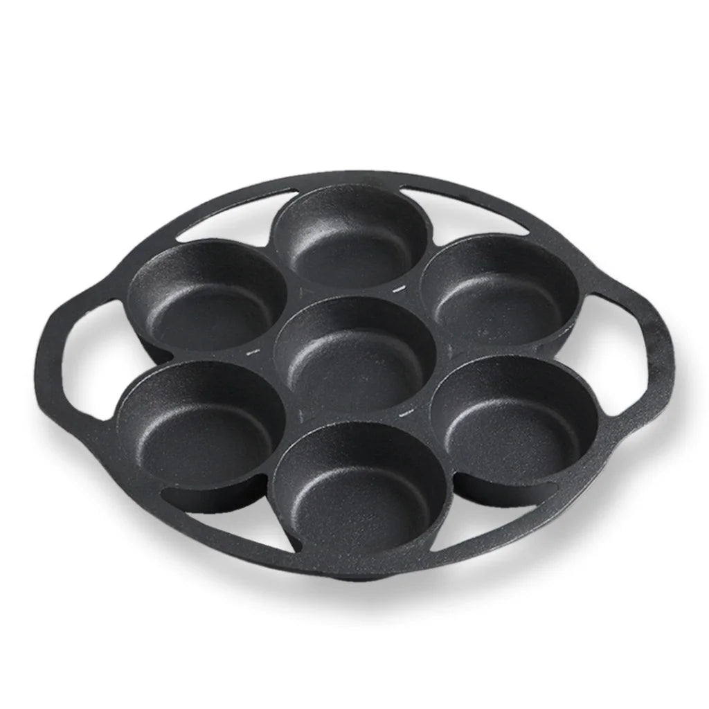 Cast Iron Takoyaki Fry Pan Set Premium 2X 32cm Octopus Balls Maker 7 Hole Grill Mold