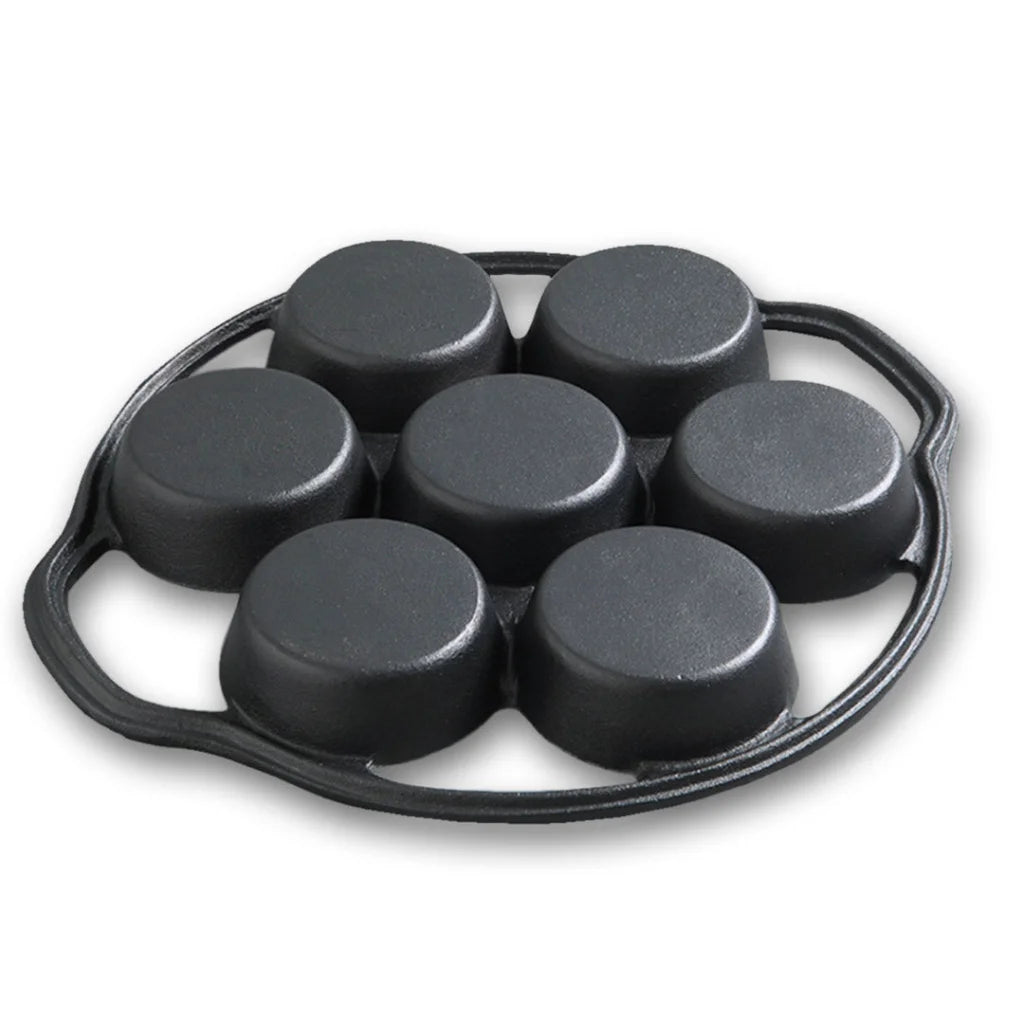 Cast Iron Takoyaki Fry Pan Set Premium 2X 32cm Octopus Balls Maker 7 Hole Grill Mold