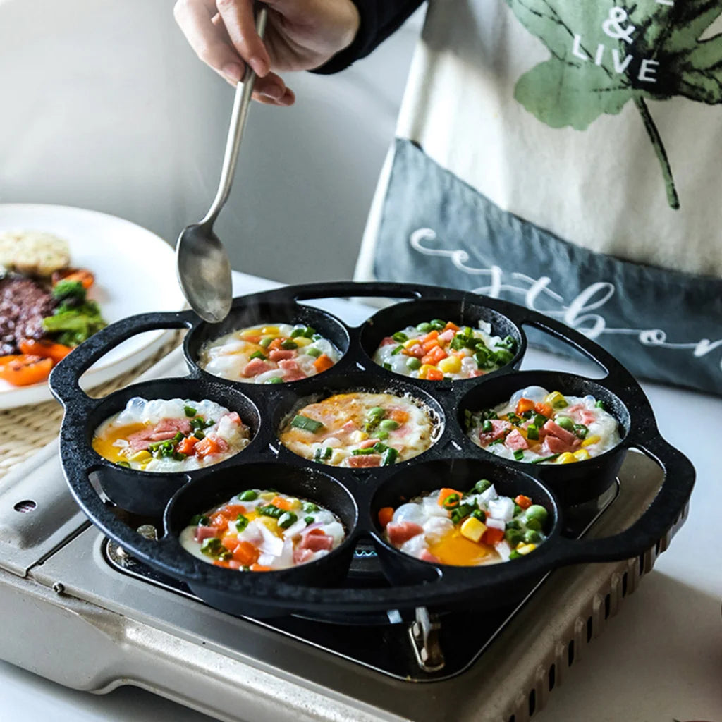 Cast Iron Takoyaki Fry Pan Set Premium 2X 32cm Octopus Balls Maker 7 Hole Grill Mold