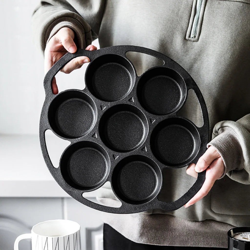 Cast Iron Takoyaki Fry Pan Set Premium 2X 32cm Octopus Balls Maker 7 Hole Grill Mold