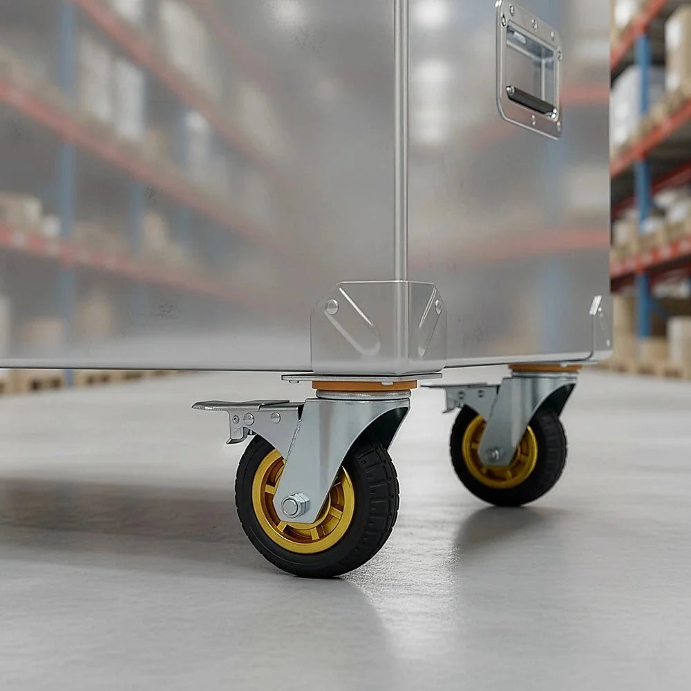 Castor Wheels 4 x 6’’ 150mm Swivel Silent C2 Brakes 800KG