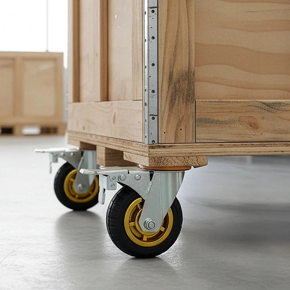 Castor Wheels 4 x 6’’ 150mm Swivel Silent C2 Brakes 800KG