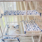 Cat Cage Platform Mat - Blue cat pattern on white