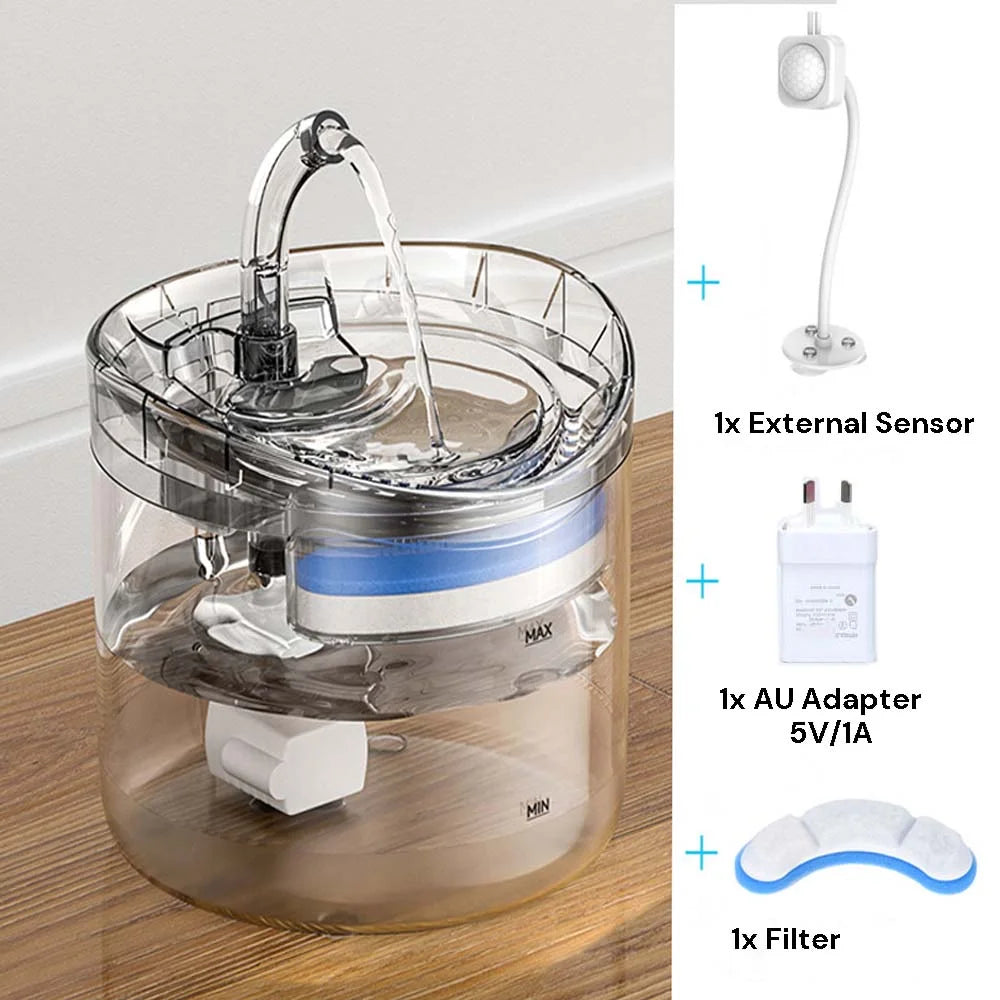 Cat Dog Water Fountain With Sensor Pet Water Dispenser 1.8L