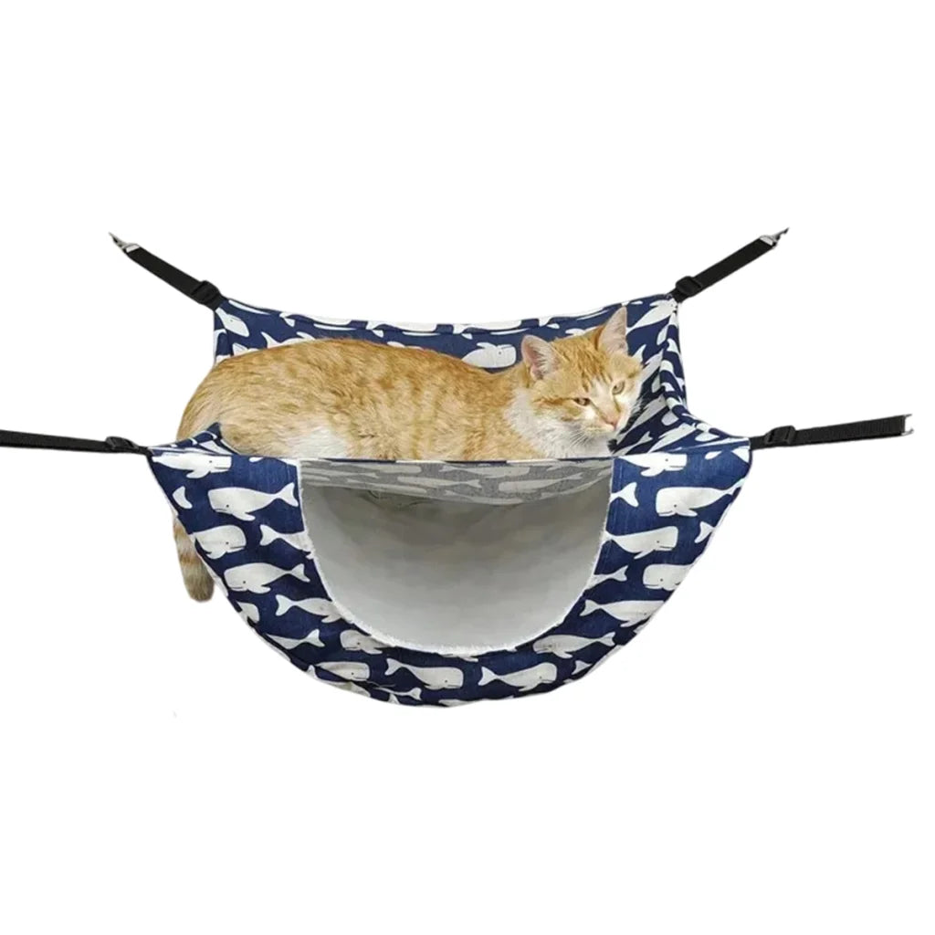 Blue pet cage with wire cage sides and slide-out base tray