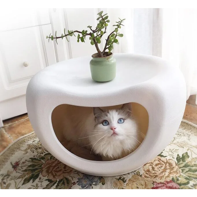 Cat Kitten Bed Cave Small Dog House Kennel Plastic Pet Pod