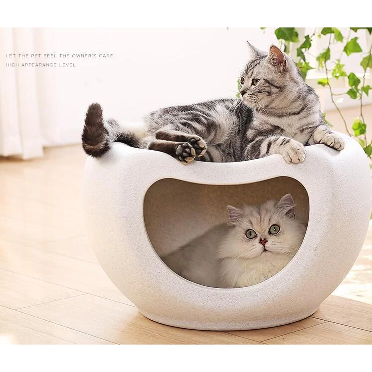 Cat Kitten Bed Cave Small Dog House Kennel Plastic Pet Pod