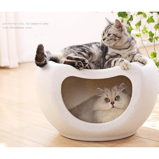 Cat Kitten Bed Cave Small Dog House Kennel Plastic Pet Pod