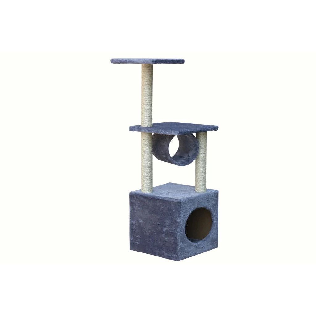 Cat Kitten Scratching Post Tree Scratcher Pole - 112cm Grey