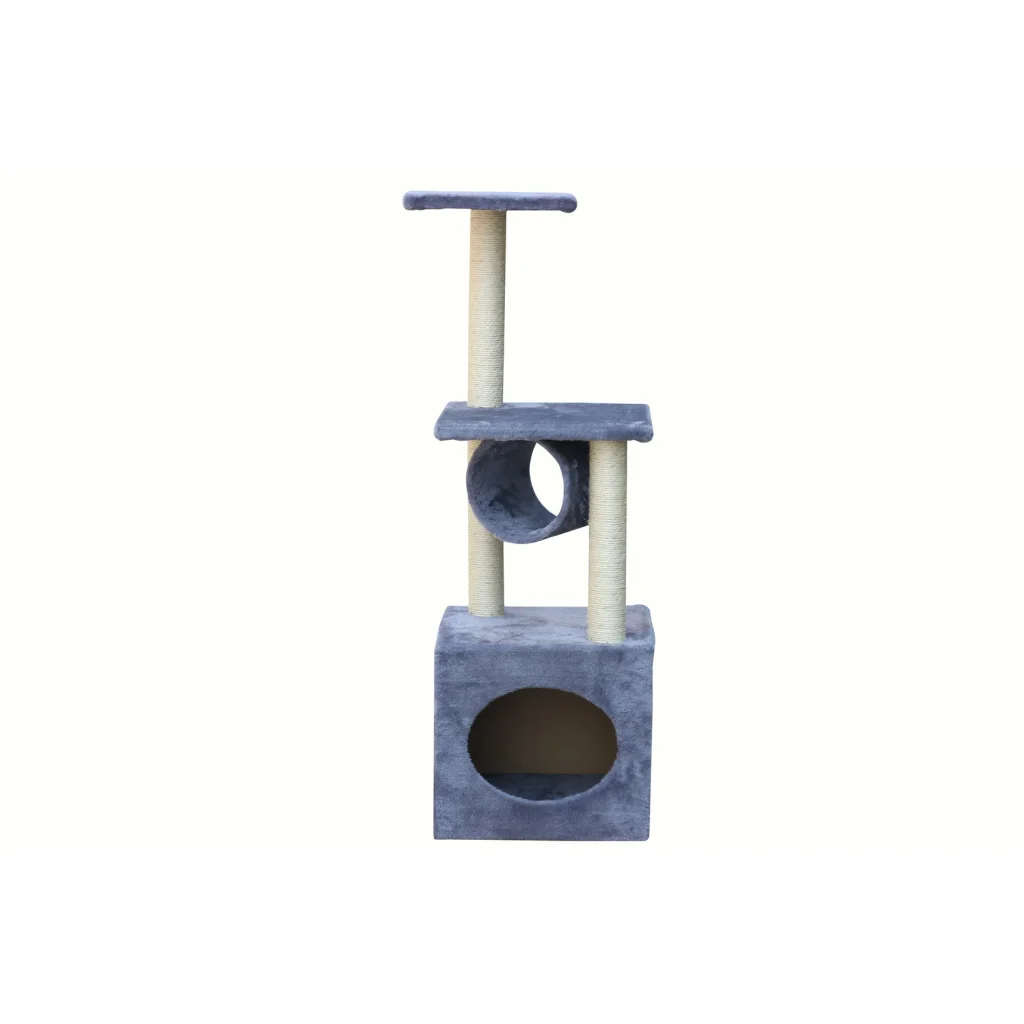 Cat Kitten Scratching Post Tree Scratcher Pole - 112cm Grey