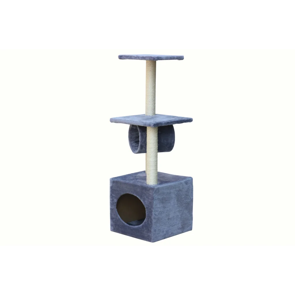 Cat Kitten Scratching Post Tree Scratcher Pole - 112cm Grey