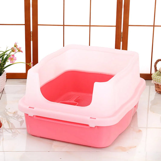 Cat Kitty Litter Tray Large Deep High Wall Pet Toilet Tray