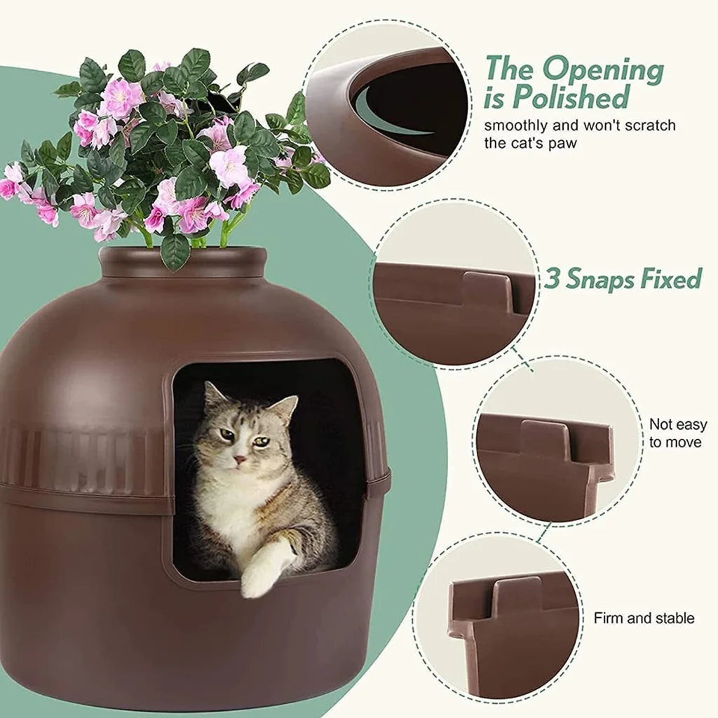 Cat Litter Box Multifunctional Pet House Semi-Enclosed