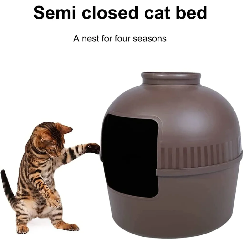 Cat Litter Box Multifunctional Pet House Semi-Enclosed