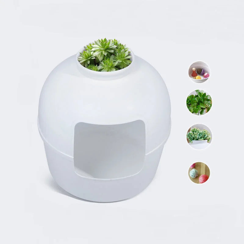 Cat Litter Box Multifunctional Pet House Semi-Enclosed