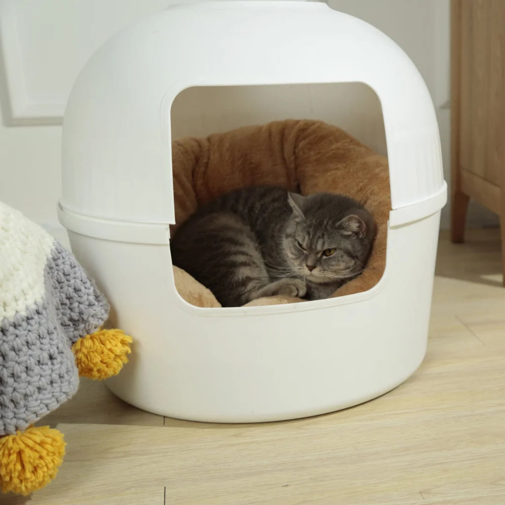 Cat Litter Box Multifunctional Pet House Semi-Enclosed