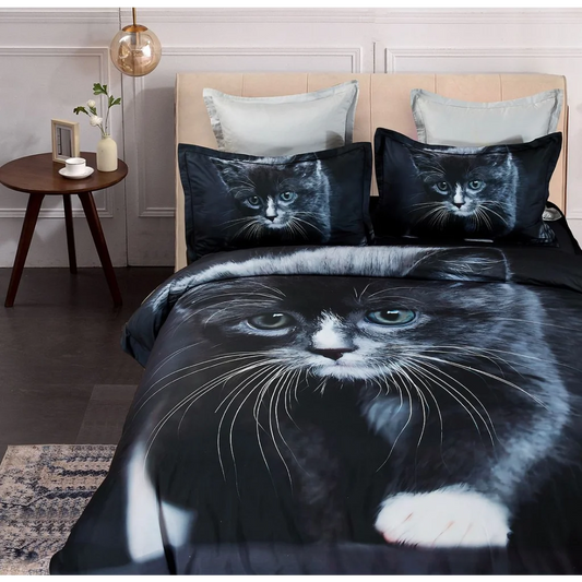 Cat Quilt Cover Set - Queen Size - Home & Garden