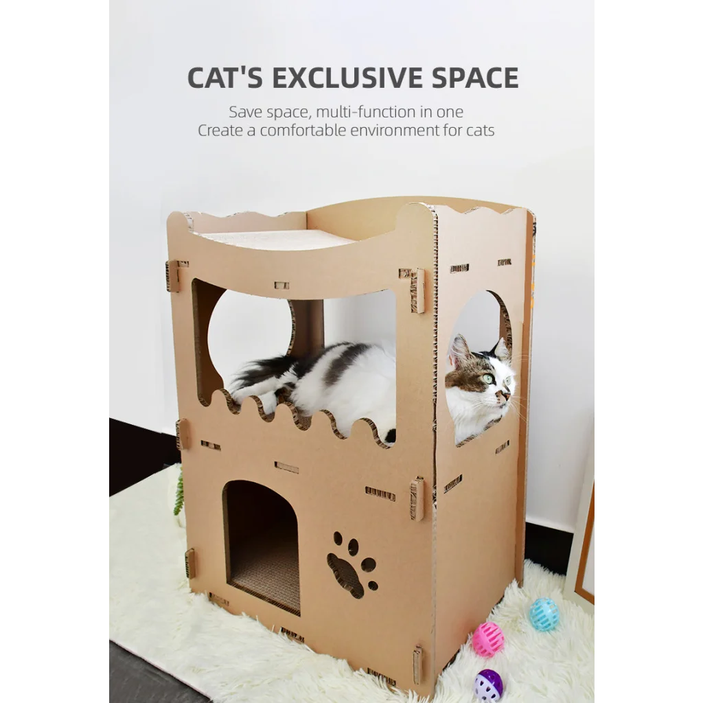 Cat Scratcher Condo Furniture Tower Double Storey Pet