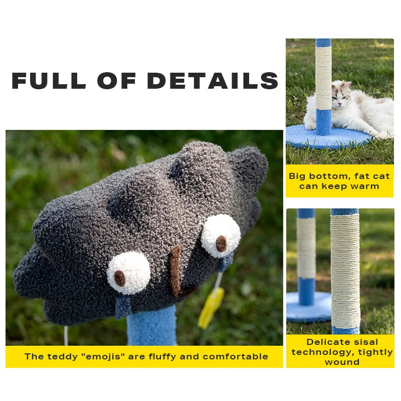 Cat Scratching Post Toy Cute Emoticon Cat Tree - Pet Care