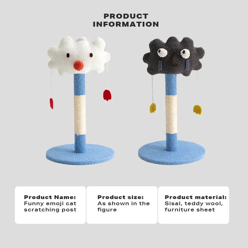 Cat Scratching Post Toy Cute Emoticon Cat Tree - Pet Care