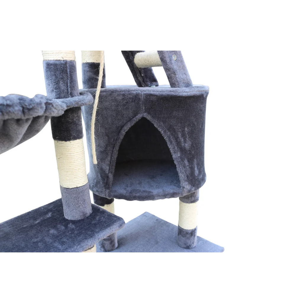 Cat Scratching Post Tree 120cm Multi-Level Kitten - Grey
