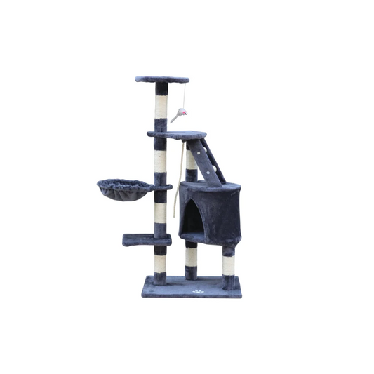 Cat Scratching Post Tree 120cm Multi-Level Kitten - Grey