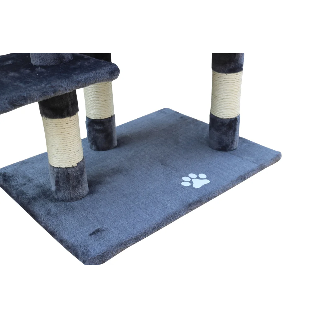Cat Scratching Post Tree 120cm Multi-Level Kitten - Grey