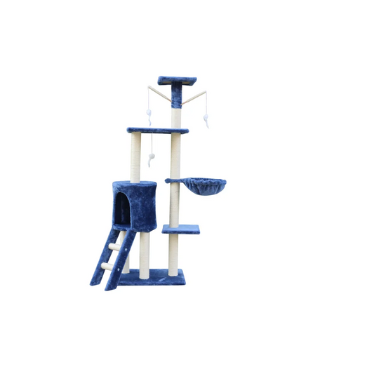 Cat Scratching Post Tree 138cm House Tower with Ladder