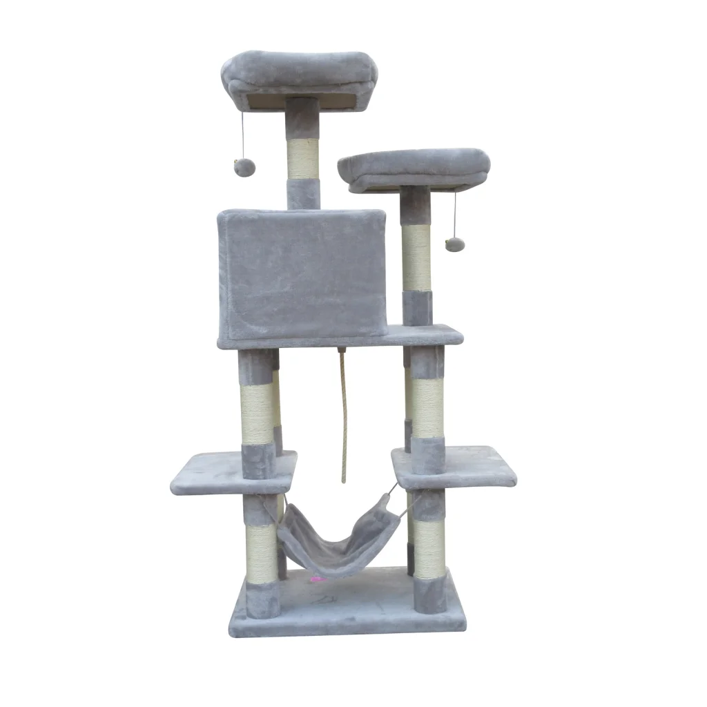 Cat Scratching Post Tree 145cm Scratcher Pole - Little Grey
