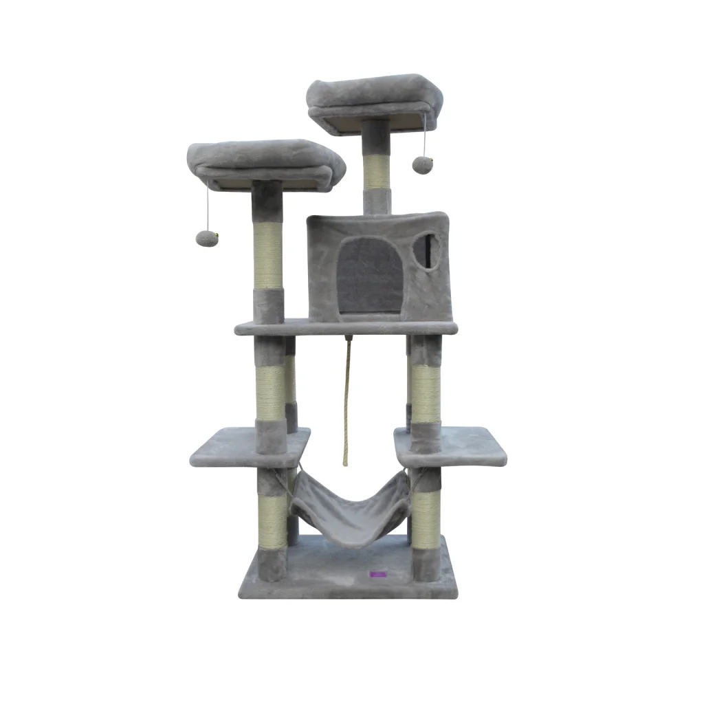 Cat Scratching Post Tree 145cm Scratcher Pole - Little Grey