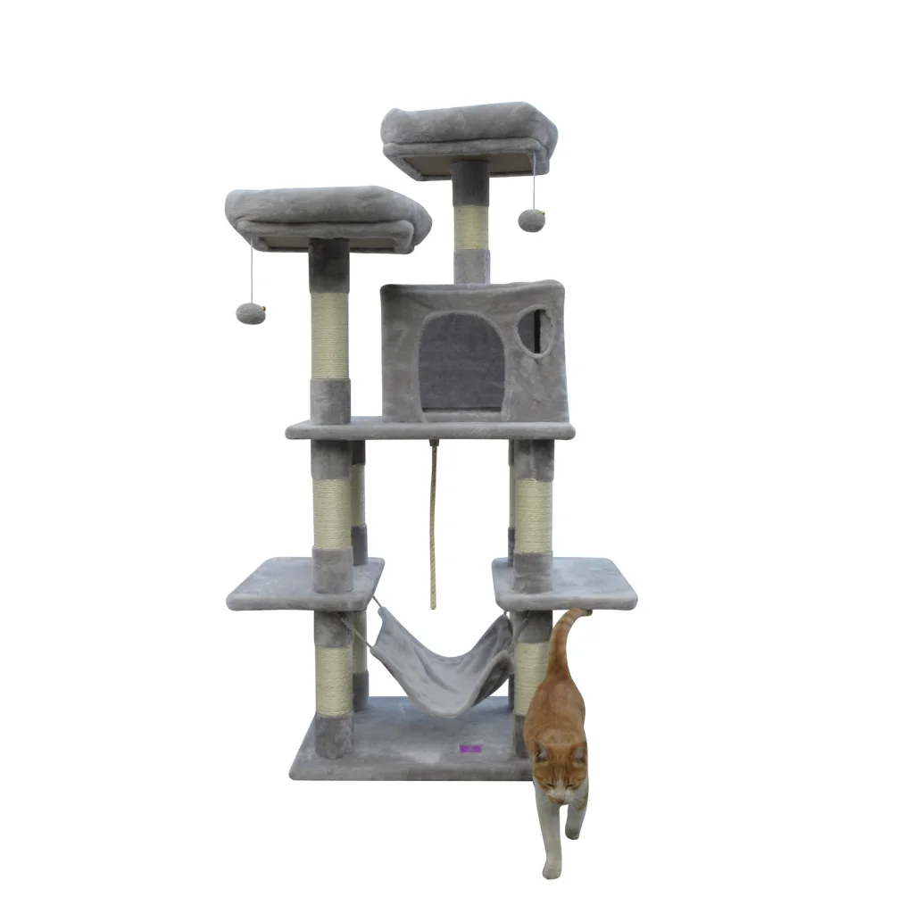 Cat Scratching Post Tree 145cm Scratcher Pole - Little Grey