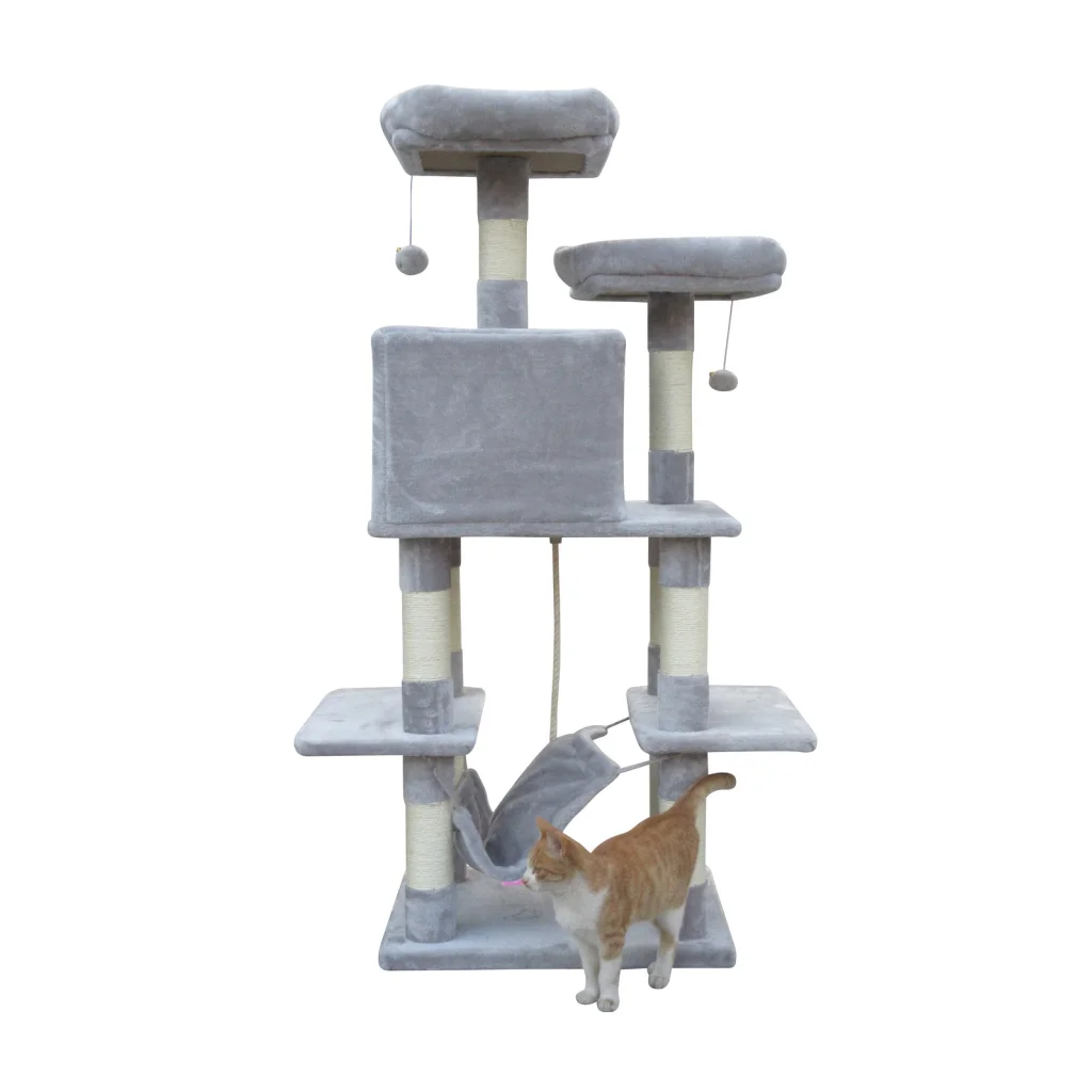 Cat Scratching Post Tree 145cm Scratcher Pole - Little Grey