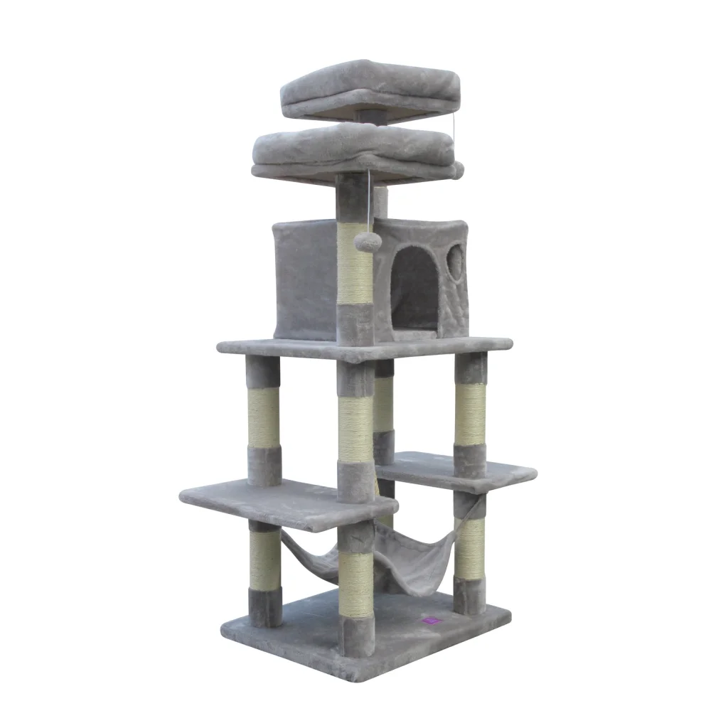 Cat Scratching Post Tree 145cm Scratcher Pole - Little Grey