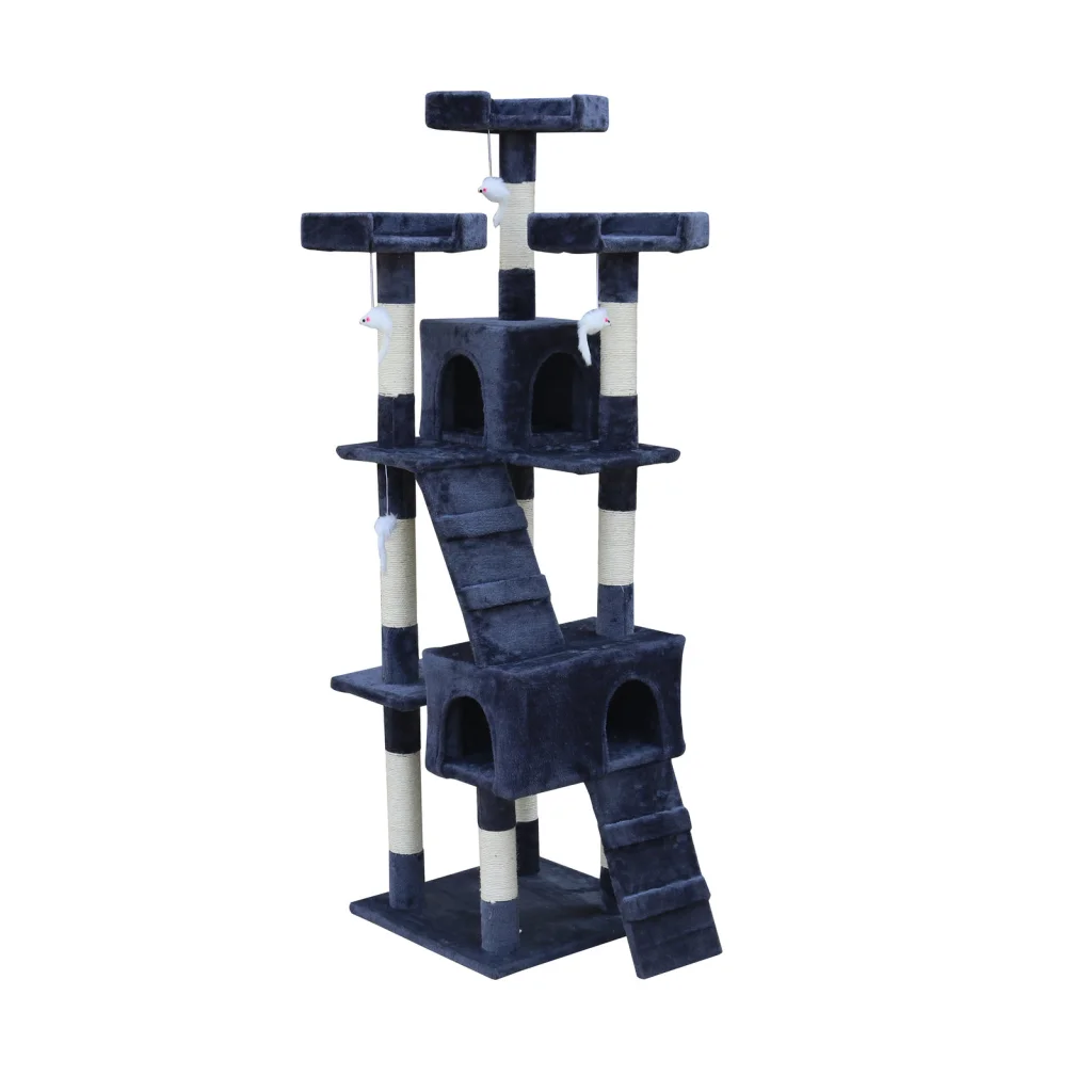 Cat Scratching Post Tree House Tower with Ladder Furniture