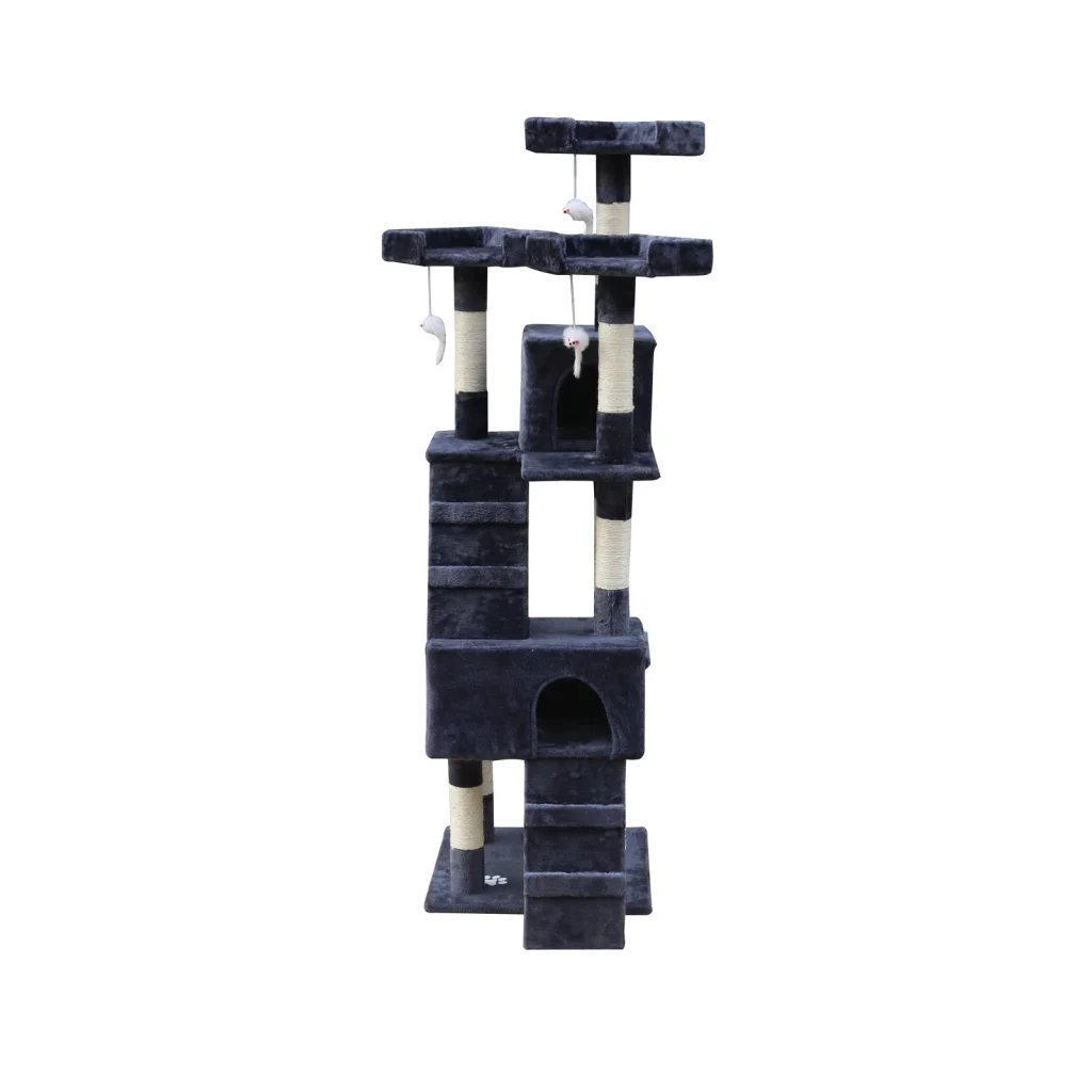 Cat Scratching Post Tree House Tower with Ladder Furniture
